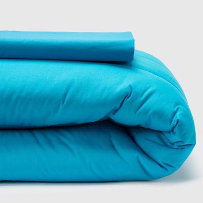 Imagen 2 del producto COMBO 15 PLUMON BICOLOR CELESTE AZUL 1.5 PLAZAS