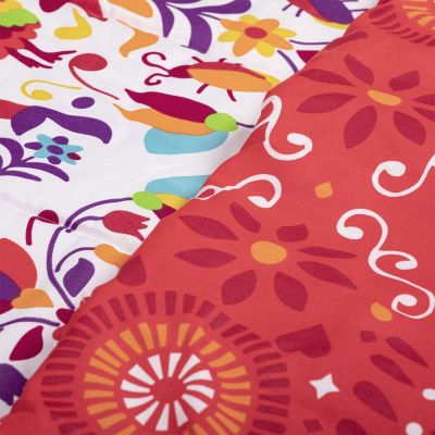 PLUMON MEXICO REVERSIBLE ESTAMPADO ROJO 1.5 PLAZAS