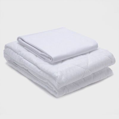 COMBO SABANA BLANCA + CUBRECOLCHON 2 PLAZAS