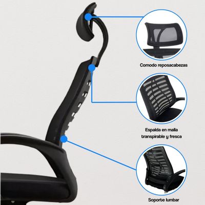 Imagen 2 del producto Silla Ejecutiva Ergonómica Madrid - Comodidad y Estilo para tu Oficina