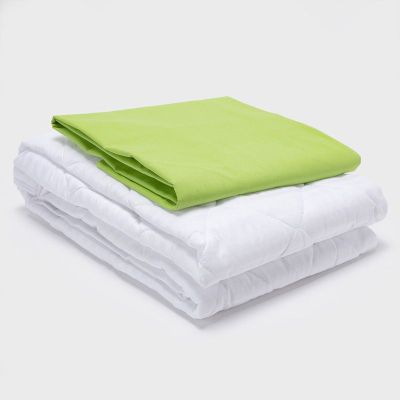 COMBO SABANA VERDE + CUBRECOLCHON 2 PLAZAS