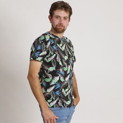 Imagen 2 del producto POLERA HOMBRE HAWAIANA MANGA CORTA NEGRA
