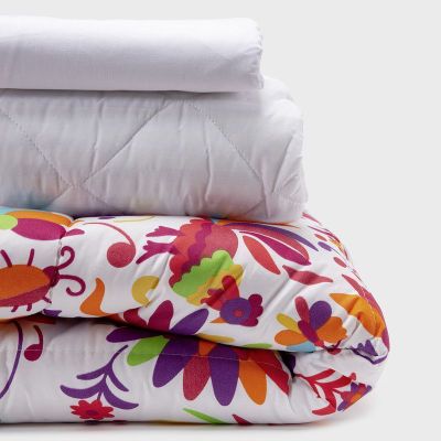 COMBO 5 PLUMON MEXICO REVERSIBLE ROJO 1.5 PLAZAS