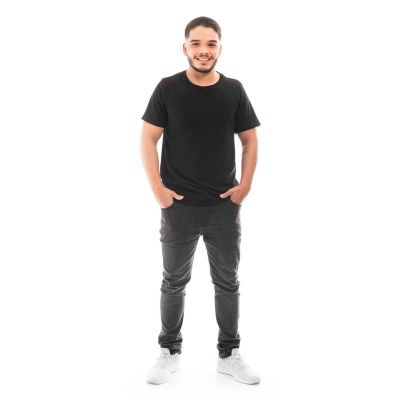 Imagen 2 del producto POLERA HOMBRE CUELLO REDONDO MANGA CORTA NEGRA