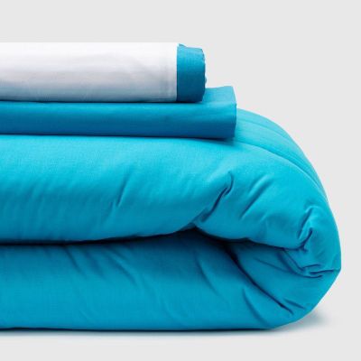 Imagen 2 del producto COMBO 52 PLUMON BICOLOR CELESTE AZUL 2 PLAZAS