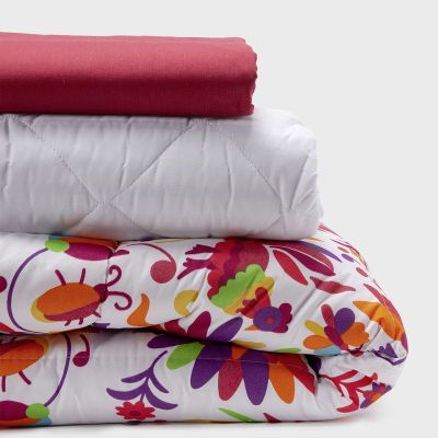 COMBO 11 PLUMON MEXICO REVERSIBLE ROJO 1.5 PLAZAS