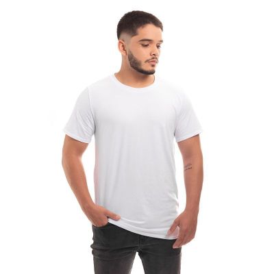 Imagen 2 del producto POLERA HOMBRE CUELLO REDONDO MANGA CORTA BLANCA