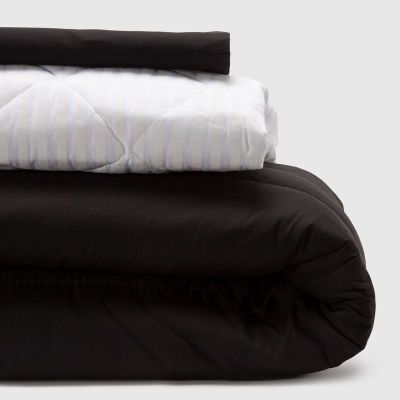 COMBO 26 PLUMON BICOLOR NEGRO GRIS 1.5 PLAZAS