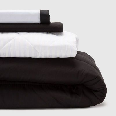 COMBO 27 PLUMON BICOLOR NEGRO GRIS 1.5 PLAZAS