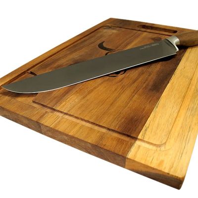 Imagen 2 del producto CUCHILLO CARNICERO WAYU MANGO DE MADERA ACACIA