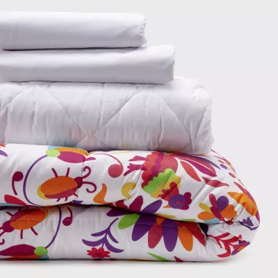 COMBO 6 PLUMON MEXICO REVERSIBLE ROJO 1.5 PLAZAS