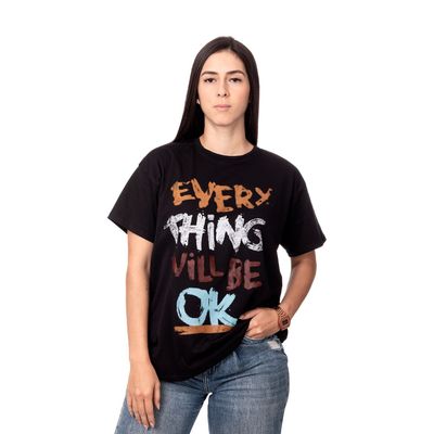 POLERA MUJER OVERSIZE ESTAMPADO URBAN NEGRO SIGEL