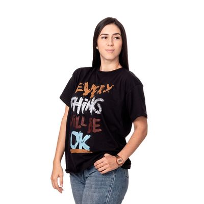 Imagen 2 del producto POLERA MUJER OVERSIZE ESTAMPADO URBAN NEGRO SIGEL