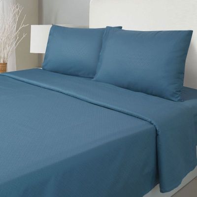 JUEGO DE SABANAS ARTHOME 2 PLAZAS AZUL CON RELIEVE - MICROFIBRA 80G