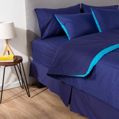 Imagen 1 del producto COMBO 47 PLUMON BICOLOR AZUL CELESTE 2 PLAZAS