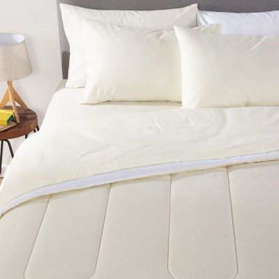 Imagen 2 del producto COMBO 34 PLUMON BICOLOR BEIGE BLANCO 1.5 PLAZAS