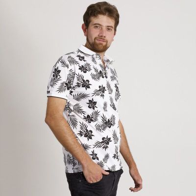 Imagen 2 del producto POLERA HOMBRE HAWAIANA MC CUELLO POLO BLANCA