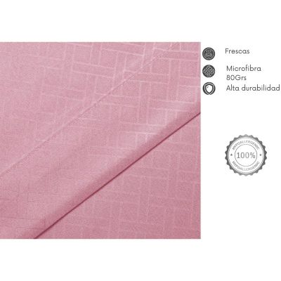 Imagen 2 del producto JUEGO DE SABANAS ARTHOME 1.5 PLAZA ROSADA CON RELIEVE - MICROFIBRA 80G