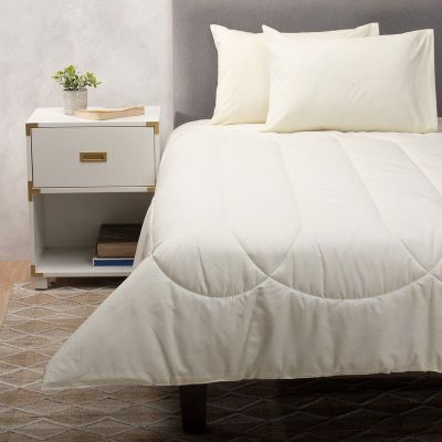 Plumon Beige Blanco 2 Pl + Pack 2 Almohadas Beige Arthome