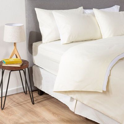 Imagen 2 del producto COMBO 72 PLUMON BICOLOR BEIGE BLANCO 2 PLAZAS