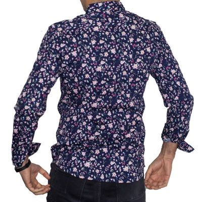 Imagen 2 del producto CAMISA FLOREADA DIABOLO SLIM FIT MANGA LARGA AZUL
