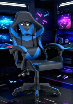 SILLA GAMER PRO FILADELFIA ERGONOMICA RECLINABLE COLOR AZUL BMG-17BL