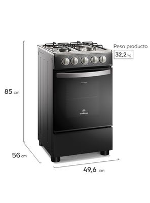 Imagen 2 del producto Cocina a Gas 4 Platos Mademsa LimpiaFácil FM4IP Negra