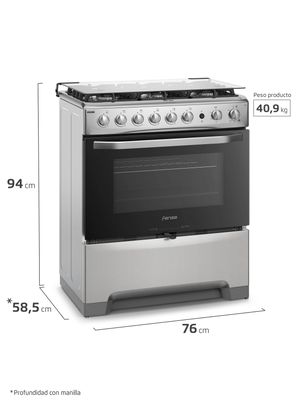 Imagen 2 del producto Cocina a Gas 6 Platos Fensa VaporBake y Timer F 5300 T