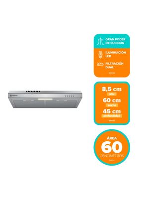 Imagen 2 del producto Campana de Cocina Extractora 60cm Gran Poder Succión DM6SS