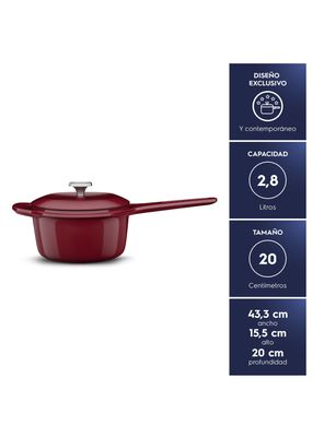 Imagen 2 del producto Olla Cacerola de Hierro Fundido Esmaltado Electrolux Expert 20 cm 