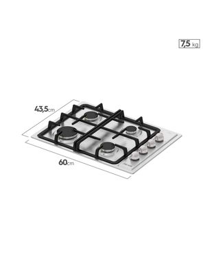 Imagen 2 del producto Encimera a Gas 4 Platos Encendido Eléctrico FCE 4 HF T Inox