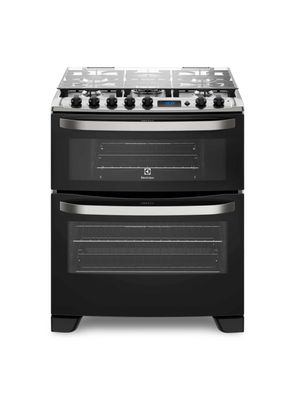 Cocina a Gas 5 Platos Doble Horno Timer Digital 76DBA Negra