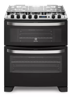 Imagen 1 del producto Cocina a Gas 5 Platos Doble Horno Timer Digital 76DBA Negra