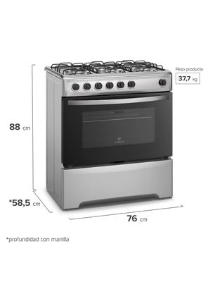 Imagen 2 del producto Cocina a Gas 6 Platos Mademsa Parrillas de Alambrón M 810 T