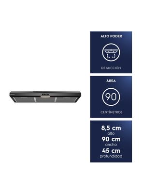 Imagen 2 del producto Campana de Cocina Extractora 90cm Alto Poder Succión DE9TB