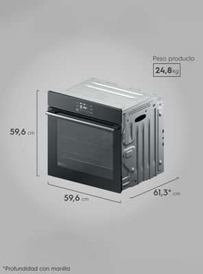 Imagen 2 del producto Horno Empotrable Eléctrico Electrolux 80L Air Fryer, PerfectCook360 y Panel Touch OE8EA