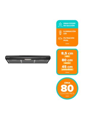 Imagen 2 del producto Campana de Cocina Extractora 80cm Gran Poder Succión DM8SB