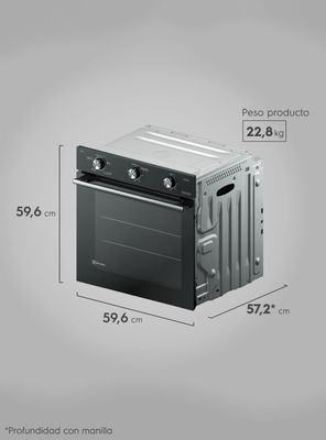 Imagen 2 del producto Horno Empotrable Electrico Electrolux 80L Efficient con PerfectCook OE8EL