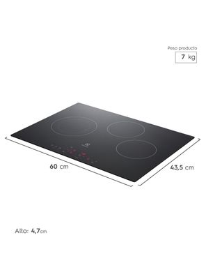 Imagen 2 del producto Encimera Eléctrica 3 Platos Vitrocerámica Panel Touch VE6DT