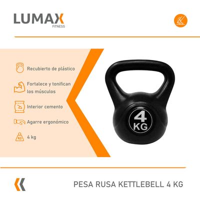 Imagen 2 del producto Pesa Rusa Kettlebell 4kg Entrenamiento Crossfit Fitness
