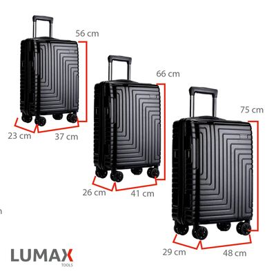 Imagen 2 del producto Maletas De Viaje Set De 3 Color Negro Con Organizadores