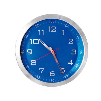 Reloj Analogico de Pared con Borde Cromado 30 cm