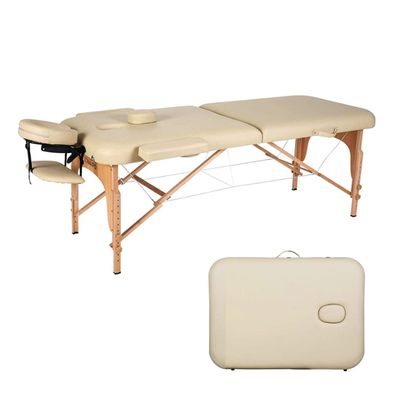 Camilla de Masajes Madera 2 Cuerpos Beige