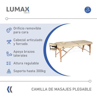 Imagen 2 del producto Camilla de Masajes Madera 2 Cuerpos Beige