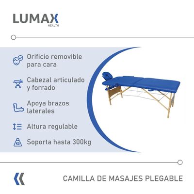 Imagen 2 del producto Camilla de Masajes Madera 2 Cuerpos Azul