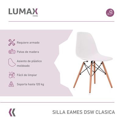 Imagen 2 del producto Silla Eames Dsw Clasica Blanca Muebles Metinca