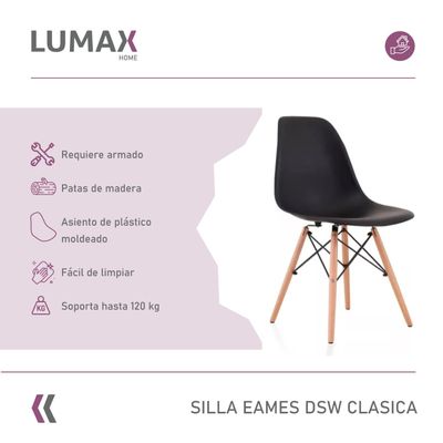 Imagen 2 del producto Silla Eames Dsw Clasica Negra