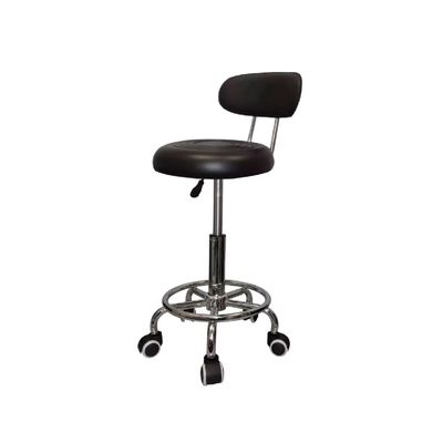 Silla Piso Bar Altura Regulable Respaldo y Ruedas