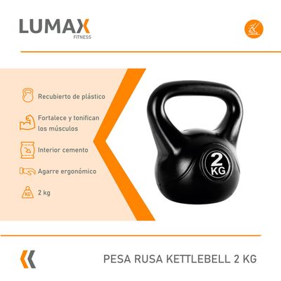 Imagen 2 del producto Pesa Rusa Kettlebell 2kg Entrenamiento Crossfit Fitness