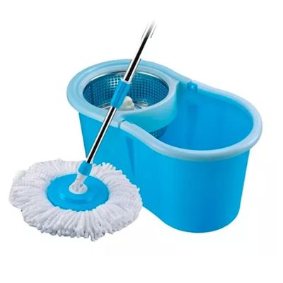 Imagen 1 del producto Mopa Giratoria 360 Con Canasto Metalico y Repuestos Celeste